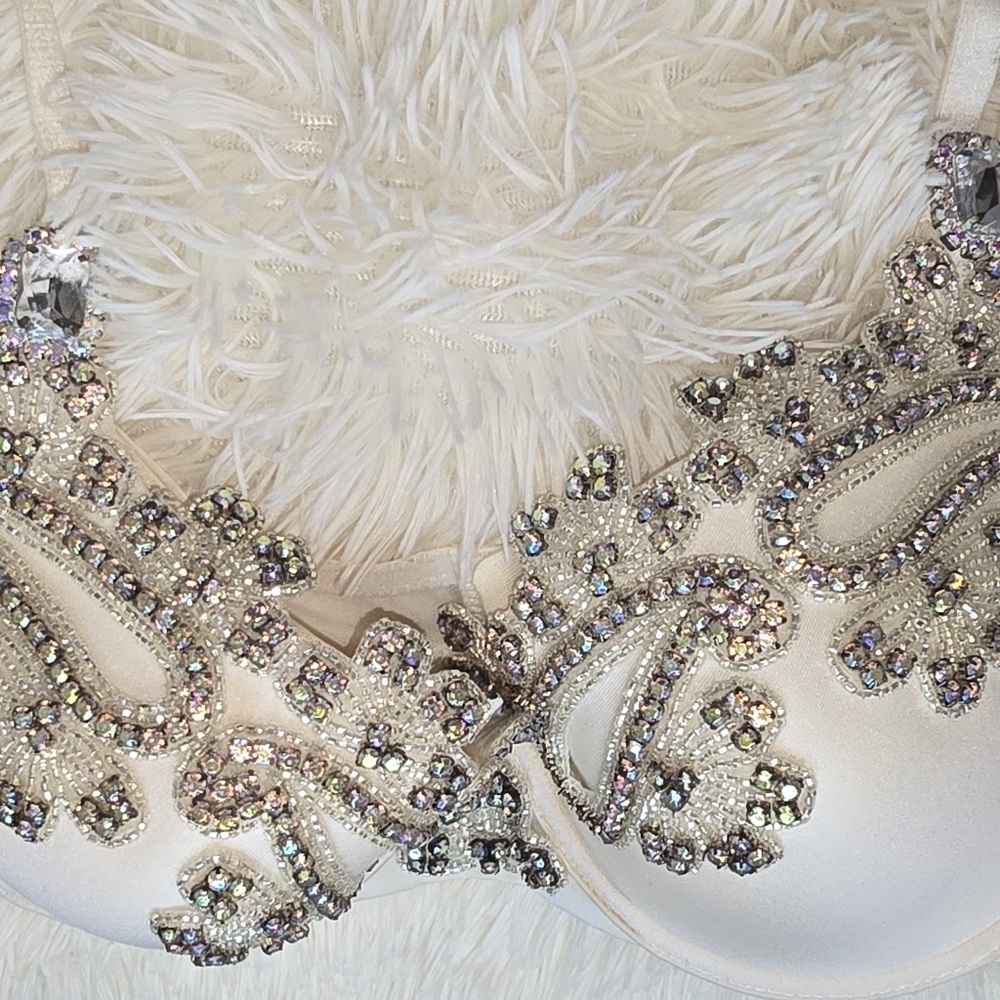 Marciano rhinestone bra. Size 36DD. Off white.